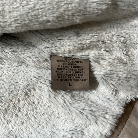 Vegan Leather Faux Fur Lined Moto - Picture 3 of 8